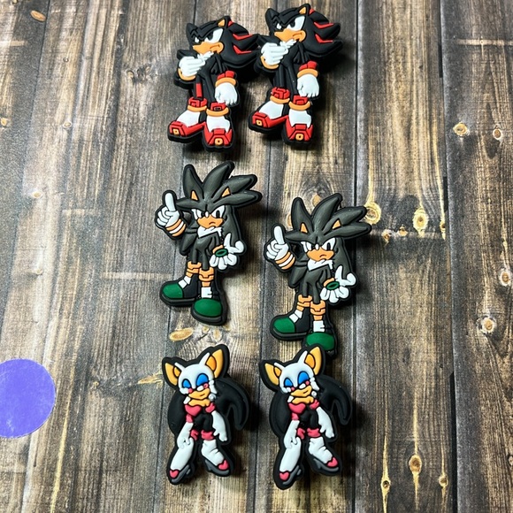5for$10 Shadow The Hedgehog, Rouge, Silver Croc 6Pcs Croc Charms Accessories - Picture 5 of 5